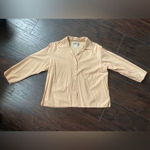 Coldwater Creek 100% Cotton, Tangerine Blouse Size Medium, 3/4 Sleeve
